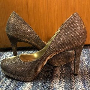 Gold Glitter High Heels Shoes